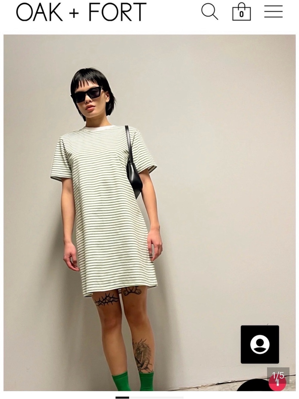 Oak + Fort striped mini t shirt dress in size medium